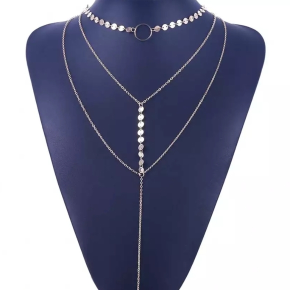 *Sadie* Layered Disc Necklace - Picture 2 of 3